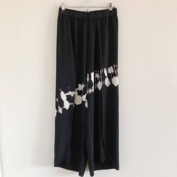 Young Fabulous & Broke Black Tie Die Split Wide Leg Pants Size Small - Picture 1 of 12